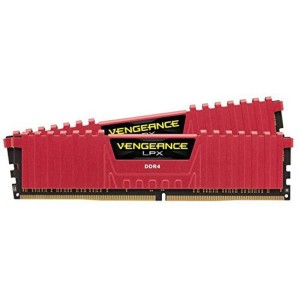 Модуль памяті для компютера DDR4 16GB (2x8GB) 3000 MHz Vengeance LPX Red Corsair (CMK16GX4M2B3000C15R)