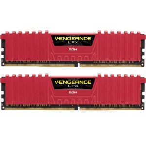 Модуль памяті для компютера DDR4 16GB (2x8GB) 3000 MHz Vengeance LPX Red Corsair (CMK16GX4M2B3000C15R)