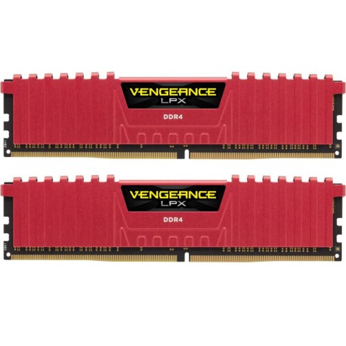 Модуль памяті для компютера DDR4 16GB (2x8GB) 3000 MHz Vengeance LPX Red Corsair (CMK16GX4M2B3000C15R)