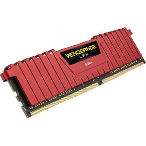 Модуль памяті для компютера DDR4 8GB 2666 MHz Vengeance LPX Red Corsair (CMK8GX4M1A2666C16R)