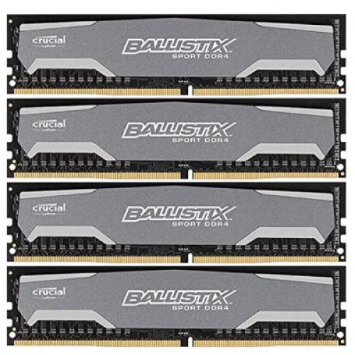 Модуль памяті для компютера DDR4 16GB (4x4GB) 2400 MHz Ballistix Sport Micron (BLS4C4G4D240FSA)