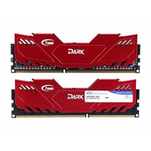 Модуль памяті для компютера DDR4 16GB (2x8GB) 2666 MHz Dark Red Team (TDRED416G2666HC15ADC01)