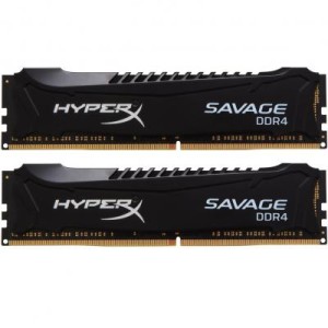 Модуль памяті для компютера DDR4 16GB (2x8GB) 2666 MHz HyperX Savage Black Kingston Fury (ex.HyperX) (HX426C13SB2K2/16)