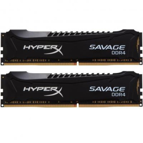 Модуль памяті для компютера DDR4 16GB (2x8GB) 2666 MHz HyperX Savage Black Kingston Fury (ex.HyperX) (HX426C13SB2K2/16)