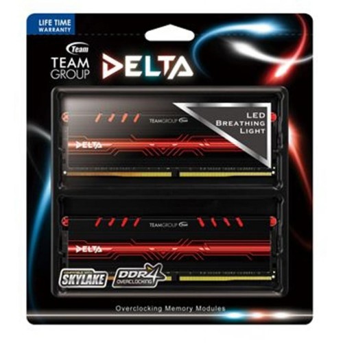 Модуль памяті для компютера DDR4 16GB (2x8GB) 2400 MHz Delta Red LED Team (TDTRD416G2400HC15ADC01)