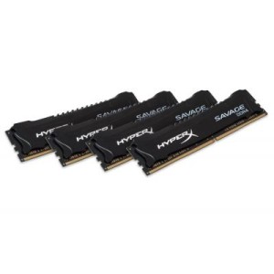 Модуль памяті для компютера DDR4 32GB (4x8GB) 2400 MHz Savage Blak Kingston Fury (ex.HyperX) (HX424C12SB2K4/32)