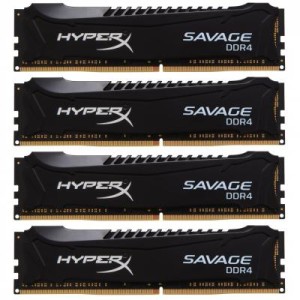 Модуль памяті для компютера DDR4 32GB (4x8GB) 2400 MHz Savage Blak Kingston Fury (ex.HyperX) (HX424C12SB2K4/32)