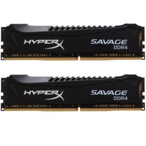 Модуль памяті для компютера DDR4 8GB (2x4GB) 2400 MHz Savage Blak Kingston Fury (ex.HyperX) (HX424C12SB2K2/8)