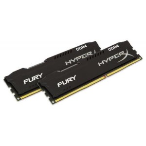 Модуль памяті для компютера DDR4 16GB (2x8GB) 2400 MHz HyperX FURY Black Kingston Fury (ex.HyperX) (HX424C15FB2K2/16)
