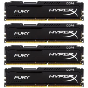 Модуль памяті для компютера DDR4 32GB (4x8GB) 2400 MHz HyperX FURY Black Kingston Fury (ex.HyperX) (HX424C15FB2K4/32)