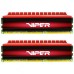 Модуль памяті для компютера DDR4 16GB (2x8GB) 2400 MHz PE-V4 BLK/RED DUALCH Patriot (PV416G240C5K)