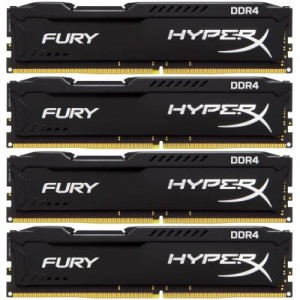 Модуль памяті для компютера DDR4 32GB (4x8GB) 2133 MHz HyperX FURY Black Kingston Fury (ex.HyperX) (HX421C14FB2K4/32)