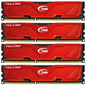 Модуль памяті для компютера DDR3 32GB (4x8GB) 2133 MHz Vulcan Red Team (TLRED332G2133HC10QQC01)