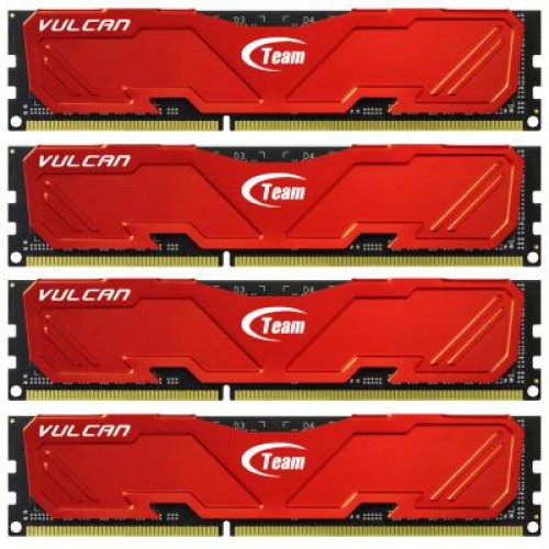 Модуль памяті для компютера DDR3 32GB (4x8GB) 2133 MHz Vulcan Red Team (TLRED332G2133HC10QQC01)