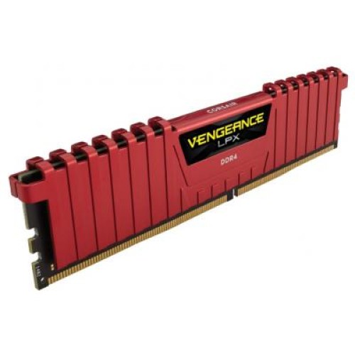 Модуль памяті для компютера DDR4 16GB (2x8GB) 2400 MHz Vengeance LPX Red Corsair (CMK16GX4M2A2400C16R)