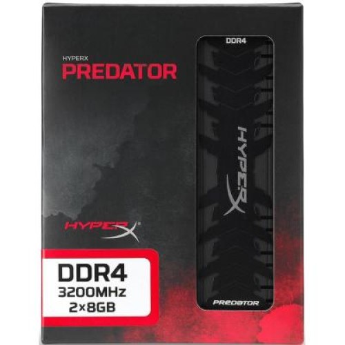 Модуль памяті для компютера DDR4 16GB (2x8GB) 3200 MHz HyperX Predator Black Kingston Fury (ex.HyperX) (HX432C16PB3K2/16)