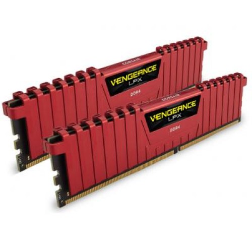 Модуль памяті для компютера DDR4 8GB (2x4GB) 2400 MHz LPX Red Corsair (CMK8GX4M2A2400C16R)