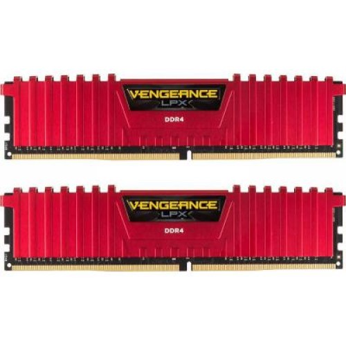 Модуль памяті для компютера DDR4 8GB (2x4GB) 2400 MHz LPX Red Corsair (CMK8GX4M2A2400C16R)