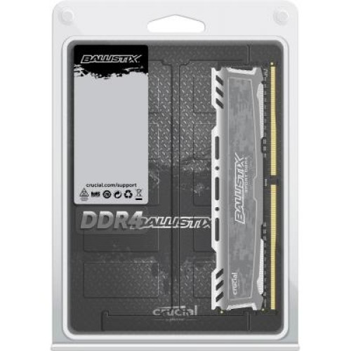 Модуль памяті для компютера DDR4 8GB 2400 MHz Ballistix Sport LT Gray Micron (BLS8G4D240FSBK)