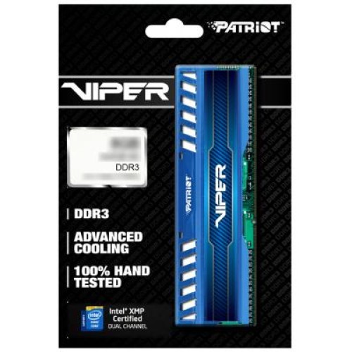 Модуль памяті для компютера DDR3 8GB (2x4GB) 1600 MHz Viper 3 Patriot (PV38G160C9KBL)