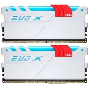 Модуль памяті для компютера DDR4 16GB (2x8GB) 2400 MHz EVO X White Geil (GEXW416GB2400C16DC)