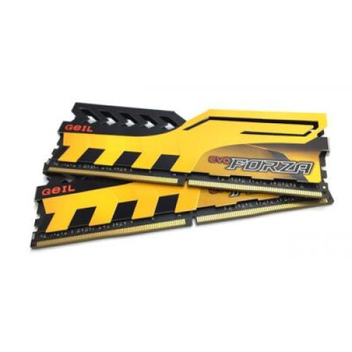 Модуль памяті для компютера DDR4 16GB (2x8GB) 3200 MHz FORZA Yellow Geil (GFY416GB3200C16DC)