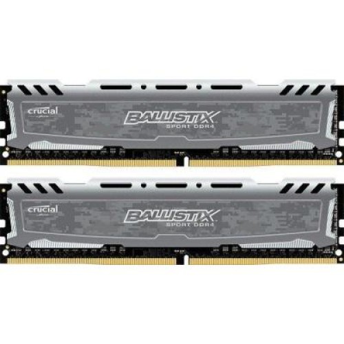 Модуль памяті для компютера DDR4 16GB (2x8GB) 2400 MHz Ballistix Sport LT Gray Micron (BLS2C8G4D240FSBK)