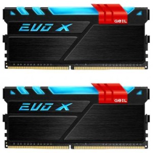 Модуль памяті для компютера DDR4 16GB (2x8GB) 3200 MHz EVO X Black Geil (GEX416GB3200C16DC)