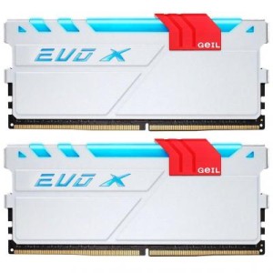 Модуль памяті для компютера DDR4 16GB (2x8GB) 3200 MHz EVO X White Geil (GEXW416GB3200C16DC)