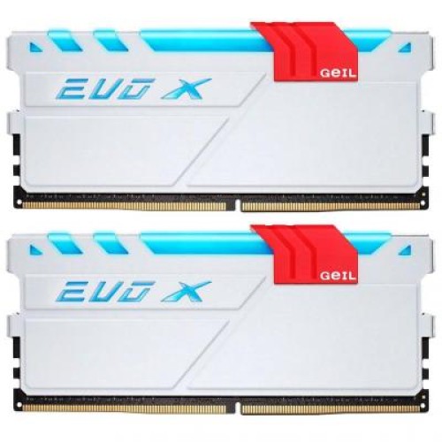 Модуль памяті для компютера DDR4 16GB (2x8GB) 3200 MHz EVO X White Geil (GEXW416GB3200C16DC)