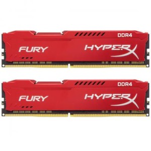 Модуль памяті для компютера DDR4 16GB (2x8GB) 2133 MHz HyperX FURY Red Kingston Fury (ex.HyperX) (HX421C14FR2K2/16)