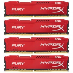 Модуль памяті для компютера DDR4 32GB (4x8GB) 2133 MHz HyperX FURY Red Kingston Fury (ex.HyperX) (HX421C14FR2K4/32)