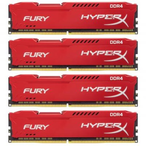 Модуль памяті для компютера DDR4 32GB (4x8GB) 2133 MHz HyperX FURY Red Kingston Fury (ex.HyperX) (HX421C14FR2K4/32)