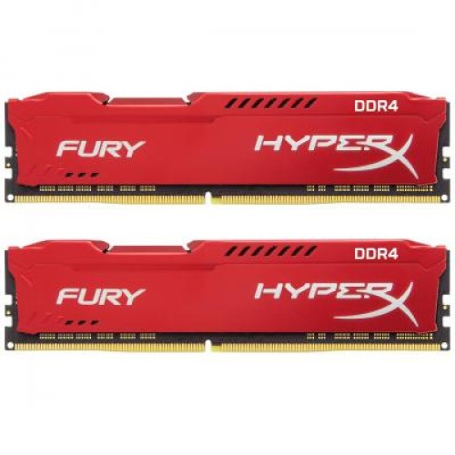 Модуль памяті для компютера DDR4 16GB (2x8GB) 2400 MHz HyperX Fury RED Kingston Fury (ex.HyperX) (HX424C15FR2K2/16)