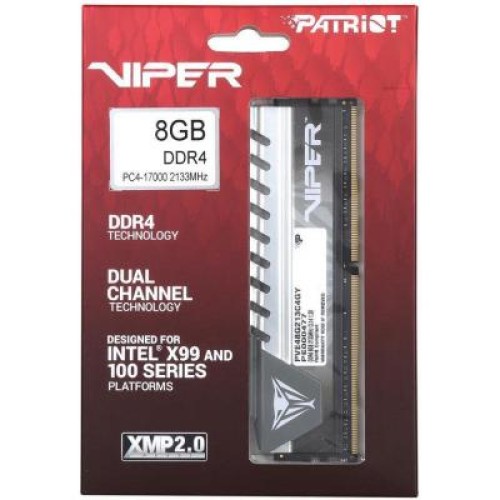 Модуль памяті для компютера DDR4 8GB 2133 MHz Viper Elite Patriot (PVE48G213C4GY)