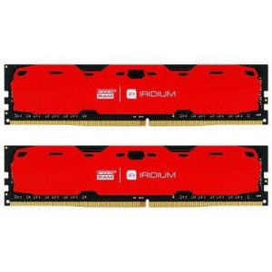 Модуль памяті для компютера DDR4 16GB (2x8GB) 2400 MHz Iridium Red Goodram (IR-R2400D464L15S/16GDC)