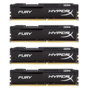 Модуль памяті для компютера DDR4 32GB (4x8GB) 2666 MHz HyperX FURY Black Kingston Fury (ex.HyperX) (HX426C16FB2K4/32)