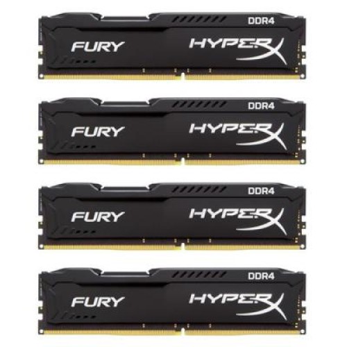 Модуль памяті для компютера DDR4 32GB (4x8GB) 2666 MHz HyperX FURY Black Kingston Fury (ex.HyperX) (HX426C16FB2K4/32)