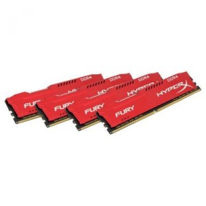 Модуль памяті для компютера DDR4 32GB (4x8GB) 2666 MHz HyperX FURY Red Kingston Fury (ex.HyperX) (HX426C16FR2K4/32)