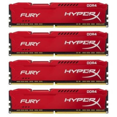 Модуль памяті для компютера DDR4 32GB (4x8GB) 2666 MHz HyperX FURY Red Kingston Fury (ex.HyperX) (HX426C16FR2K4/32)