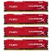 Модуль памяті для компютера DDR4 32GB (4x8GB) 2666 MHz HyperX FURY Red Kingston Fury (ex.HyperX) (HX426C16FR2K4/32)