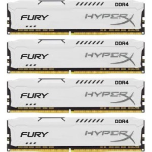 Модуль памяті для компютера DDR4 32GB (4x8GB) 2666 MHz HyperX FURY White Kingston Fury (ex.HyperX) (HX426C16FW2K4/32)