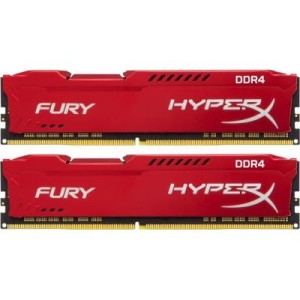 Модуль памяті для компютера DDR4 16GB (2x8GB) 2666 MHz HyperX FURY Red Kingston Fury (ex.HyperX) (HX426C16FR2K2/16)