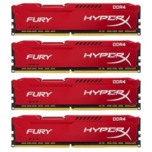 Модуль памяті для компютера DDR4 64GB (4x16GB) 2133 MHz HyperX FURY Red Kingston Fury (ex.HyperX) (HX421C14FRK4/64)