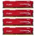 Модуль памяті для компютера DDR4 64GB (4x16GB) 2400 MHz HyperX FURY Red Kingston Fury (ex.HyperX) (HX424C15FRK4/64)