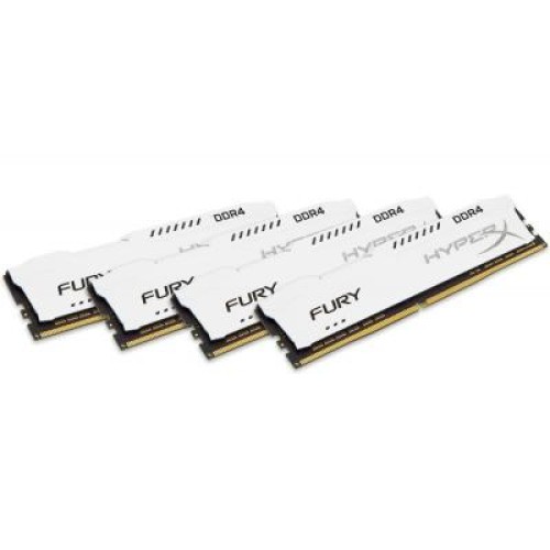 Модуль памяті для компютера DDR4 64GB (4x16GB) 2400 MHz HyperX FURY White Kingston Fury (ex.HyperX) (HX424C15FWK4/64)