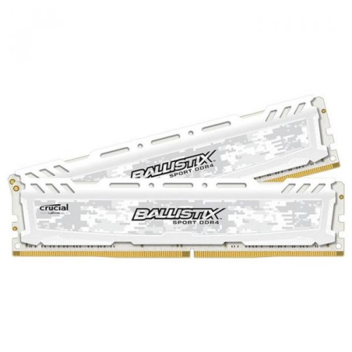 Модуль памяті для компютера DDR4 16GB (2x8GB) 2666 MHz Ballistix Sport LT White Micron (BLS2C8G4D26BFSC)