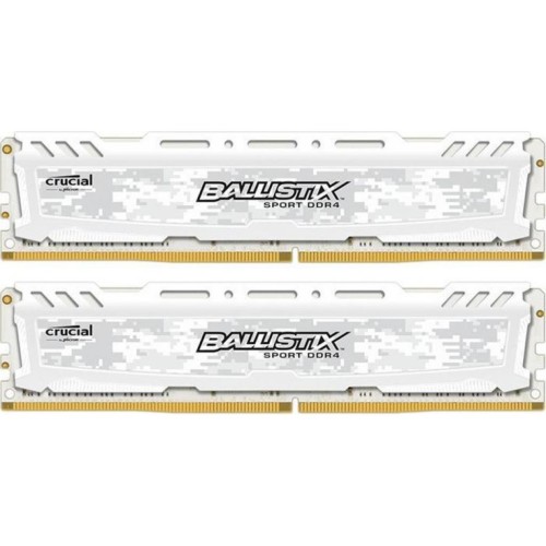 Модуль памяті для компютера DDR4 16GB (2x8GB) 2666 MHz Ballistix Sport LT White Micron (BLS2C8G4D26BFSC)