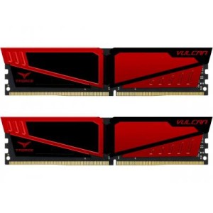 Модуль памяті для компютера DDR4 32GB (2x16GB) 2400 MHz T-Force Vulcan Red Team (TLRED432G2400HC15BDC01)