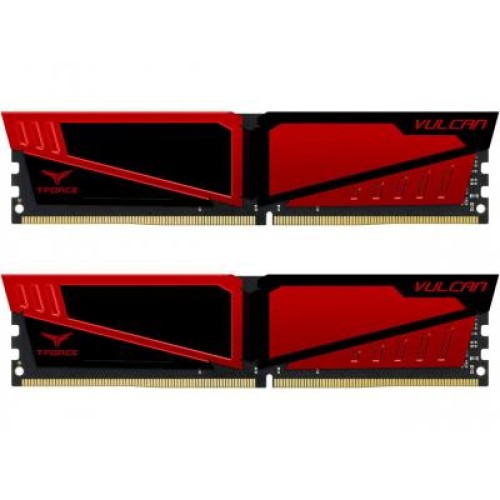 Модуль памяті для компютера DDR4 32GB (2x16GB) 2666 MHz T-Force Vulcan Red Team (TLRED432G2666HC15BDC01)